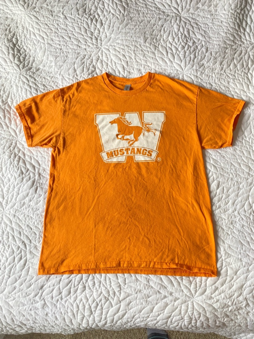 Western University Mustangs UWO  Orange Crewneck Tee Orange Shirt Day